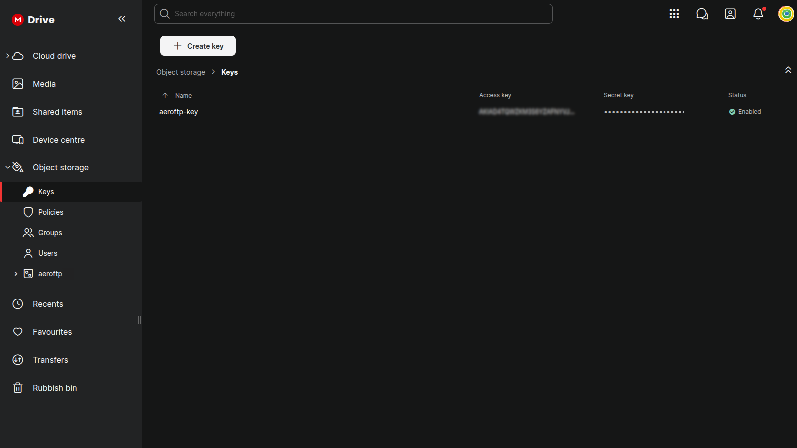 Manage Keys