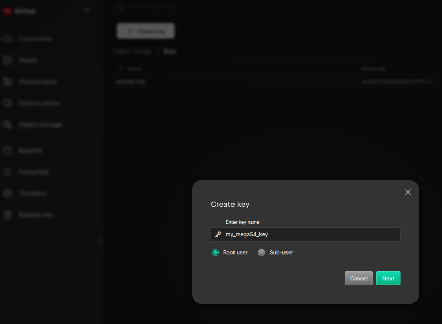 Create Key